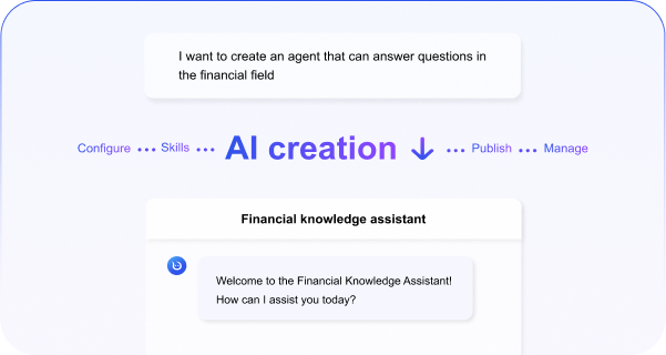 0 code create an agent with AI